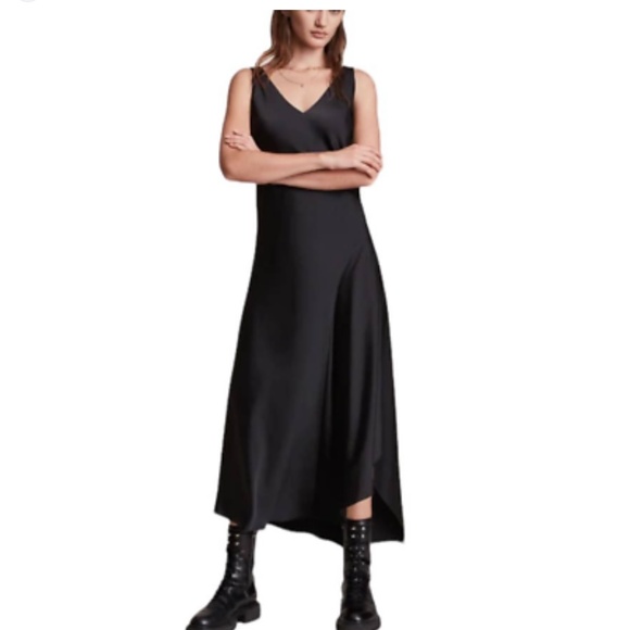 AllSaints Dresses & Skirts - AllSaints Women's Black Aida Satin Maxi Dress